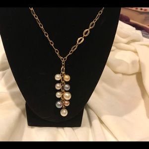 Designer 925 Vermeil Glass Pearl Necklace